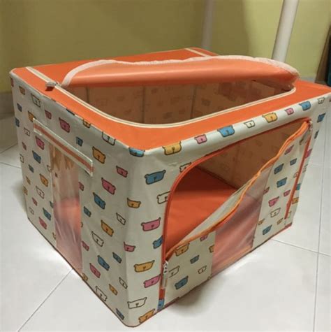 66L Cartoon Steel Frame Storage Box (Green)